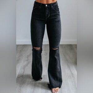 Black Flare Risen Jeans